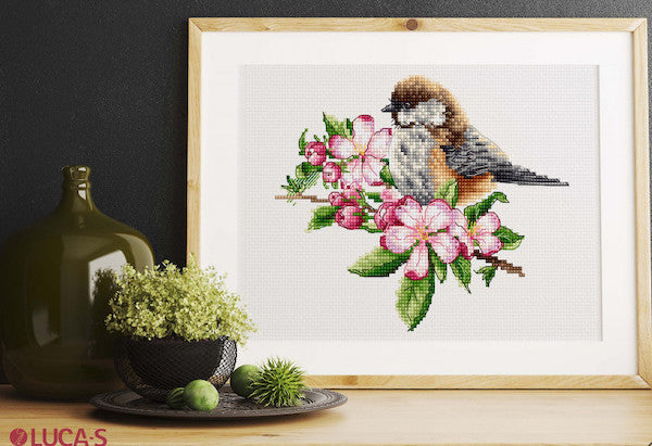 kit point de croix - The tit on the branch