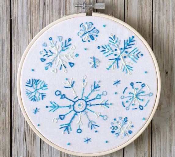 Kit broderie traditionnelle - Snow days - Jour de neige