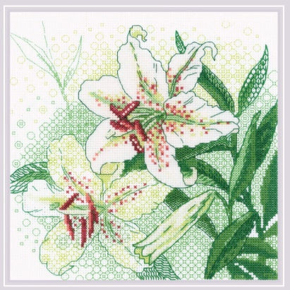 kit point de croix - White lilies