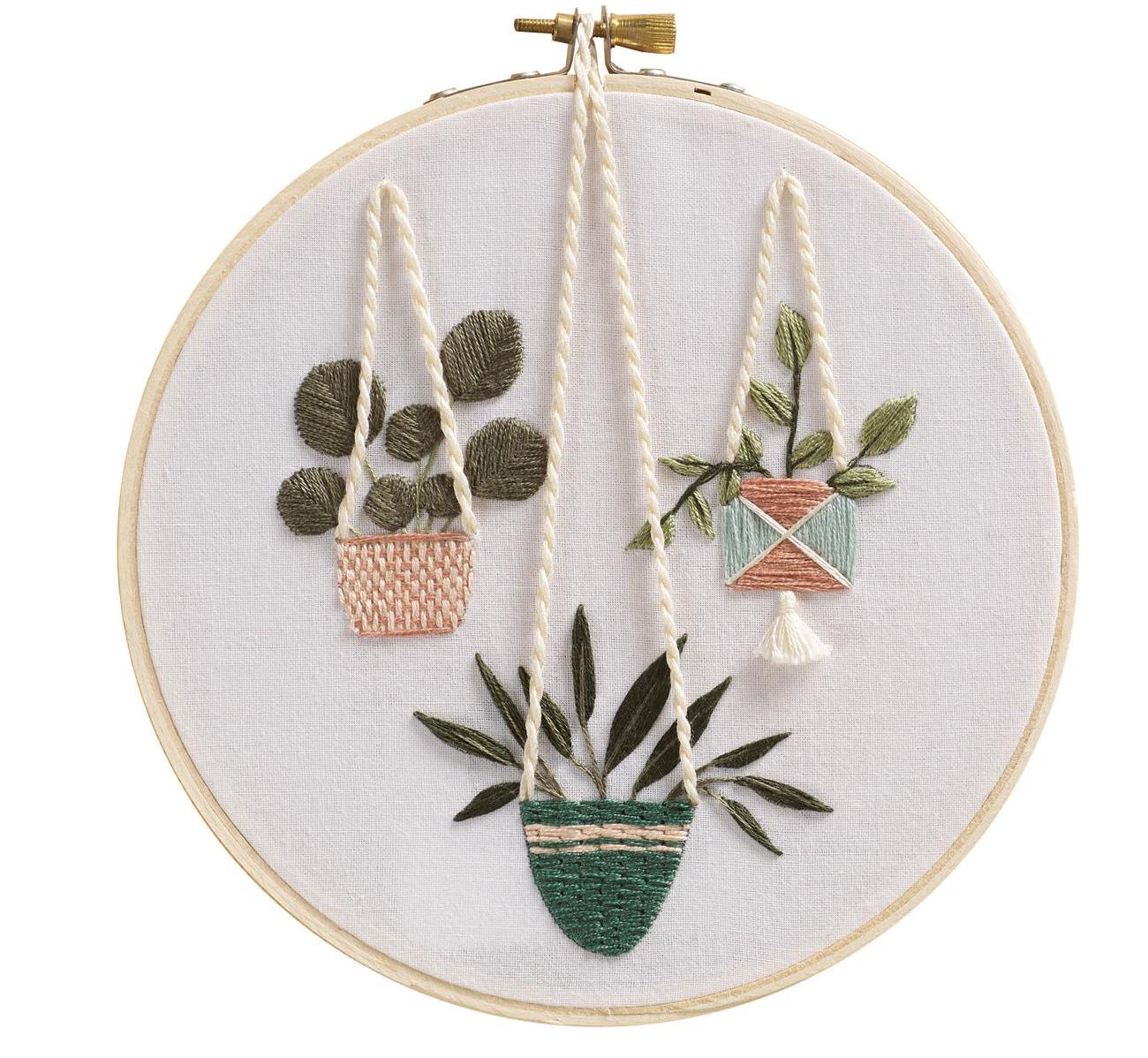 Kit broderie traditionnelle - Plantes suspendues