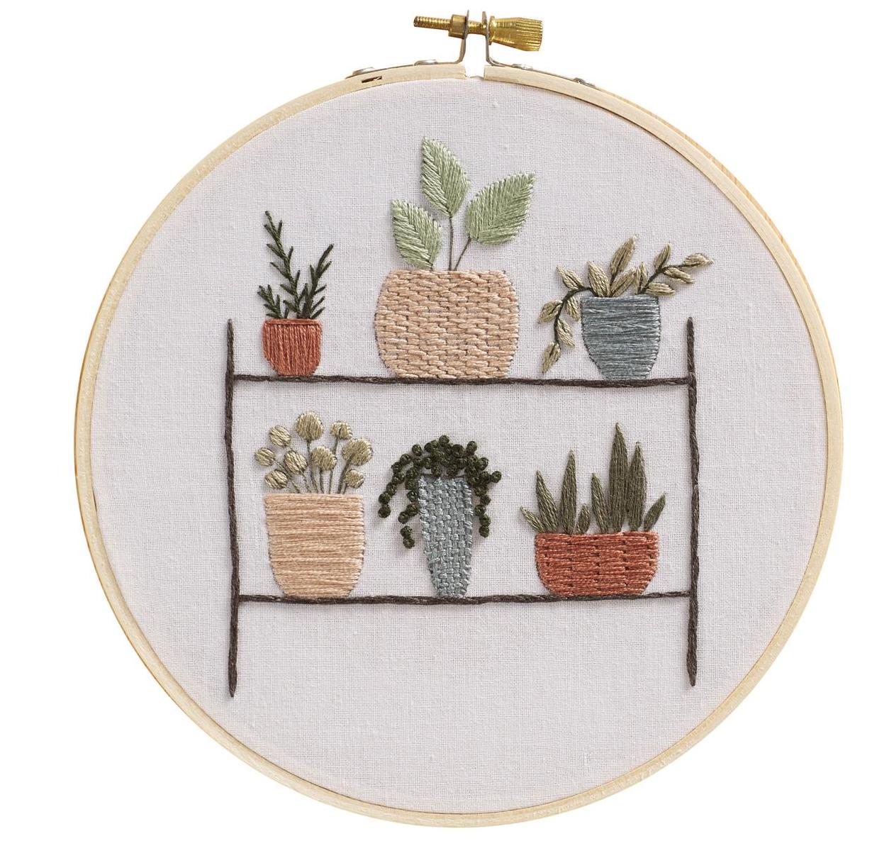 Kit broderie traditionnelle - Étagère à plantes