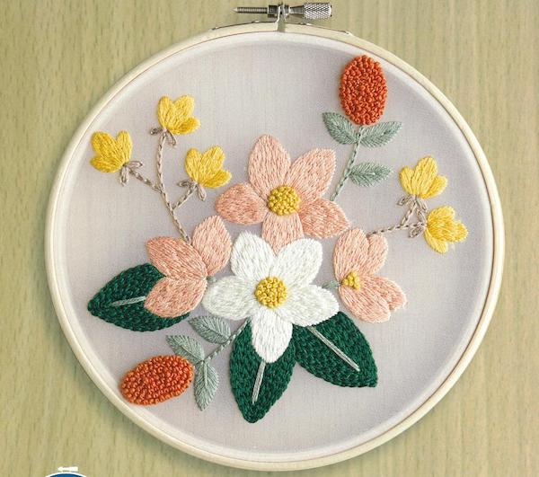 Kit broderie traditionnelle - magnolias