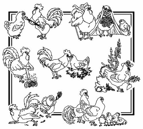 Décalque Aunt Martha's - 3974 - Chicken romance