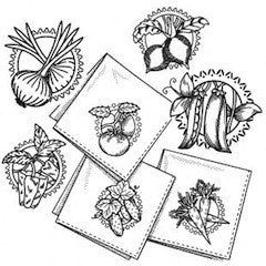 Décalque Aunt Martha's - 3286 - Vegetable motifs