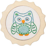 kit débutant broderie traditionnelle- hibou bleu