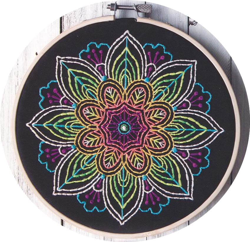Kit broderie traditionnelle - Neon mandala