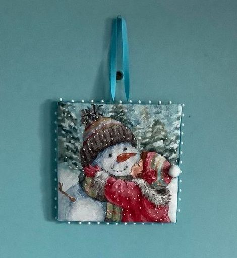 Kit point de croix - A kiss for snowman