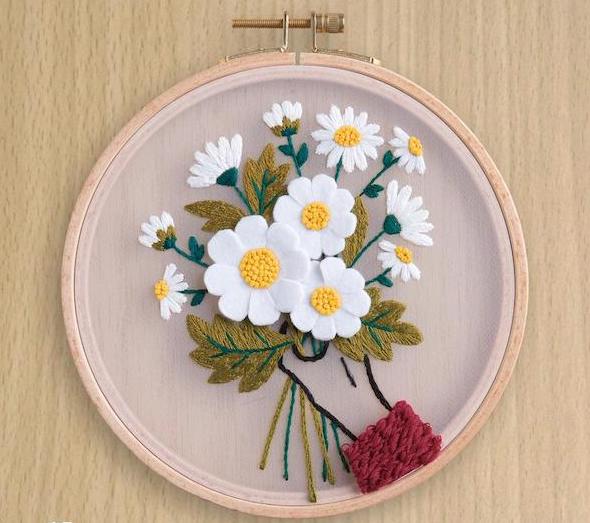 Kit broderie traditionnelle - Daisies - Marguerites