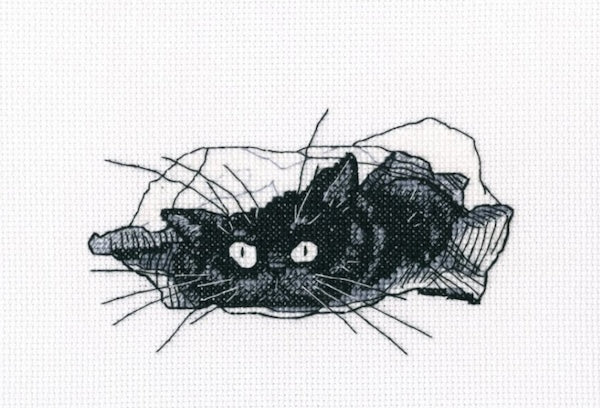 Kit point de croix - Among black cats