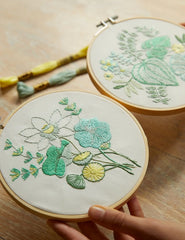 Kit broderie traditionnelle - Jardin aquatique - 2 modèles - DMC