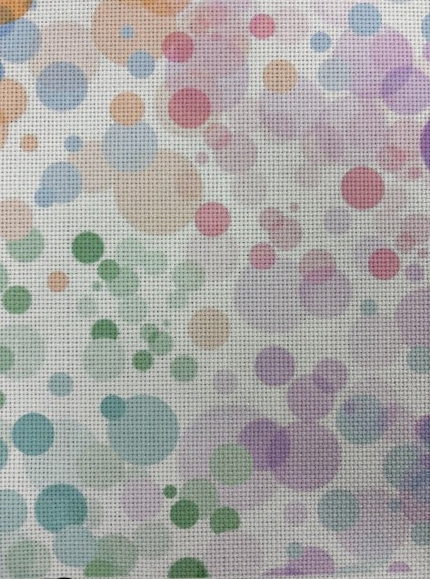 Aida 14 count imprimée - motif bulles