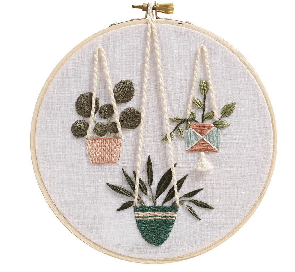 Kit broderie traditionnelle - Plantes suspendues