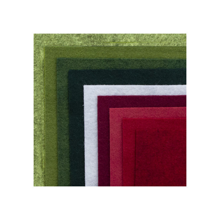Paquet de 9 coupons de feutre de laine Cinnamon patch - 6 x 6 pouces - C'est Noël