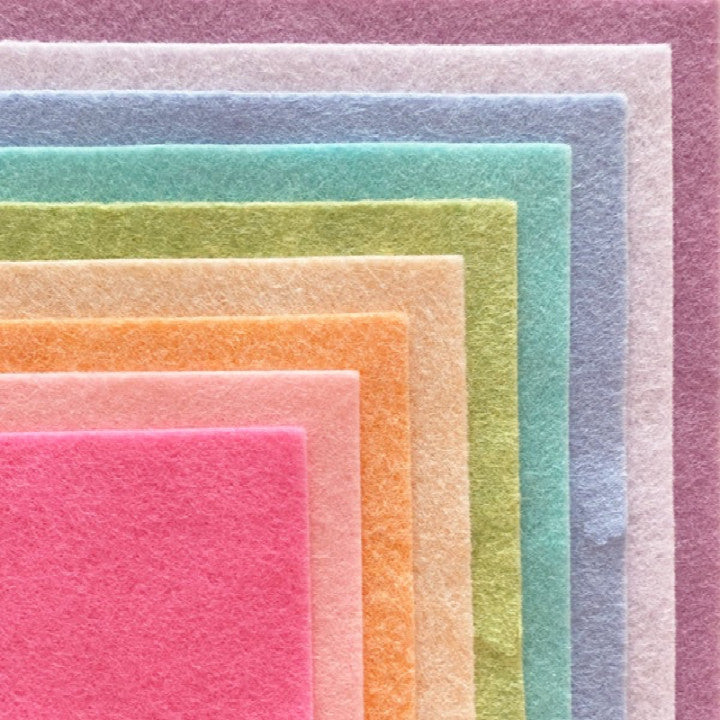 Paquet de 9 coupons de feutre de laine - 6 x 6 pouces - Licorne