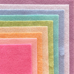 Paquet de 9 coupons de feutre de laine - 6 x 6 pouces - Licorne