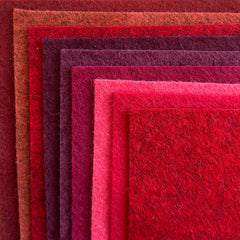 Paquet de 9 coupons de feutre de laine Cinnamon patch - 6 x 6 pouces - Rubis