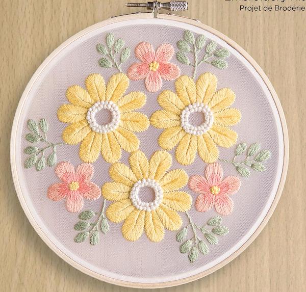 Kit broderie traditionnelle - Fleurs de printemps