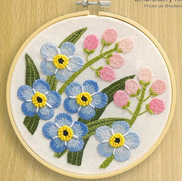 Kit broderie traditionnelle - Myosotis