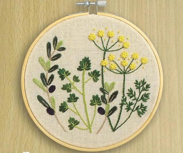 Kit broderie traditionnelle - Herbes