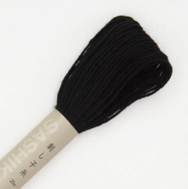 Fil Sashiko de marque Olympus - 20 mètres - noir - couleur 20