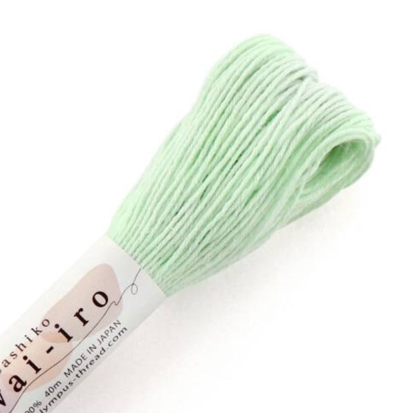 Fil Sashiko pastel uni - Olympus - 40 mètres - menthe pastel - couleur A3