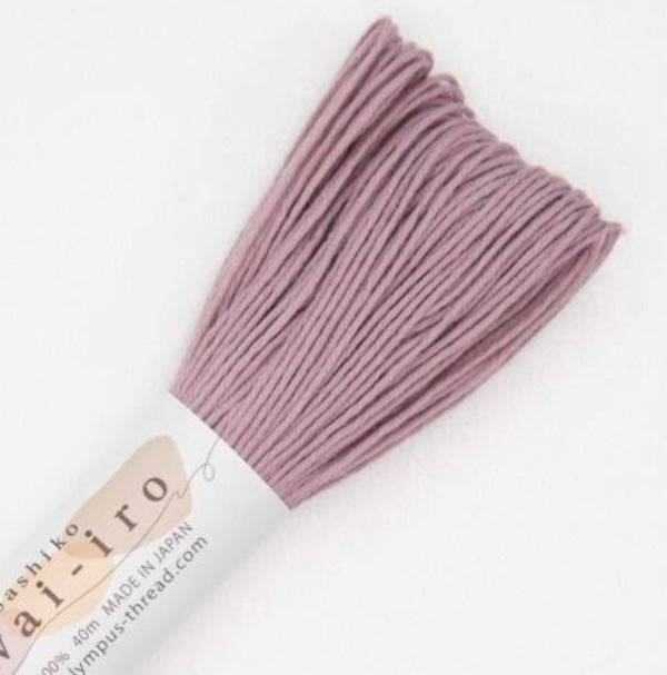 Fil Sashiko pastel uni - Olympus - 40 mètres - rose poudre - couleur A6