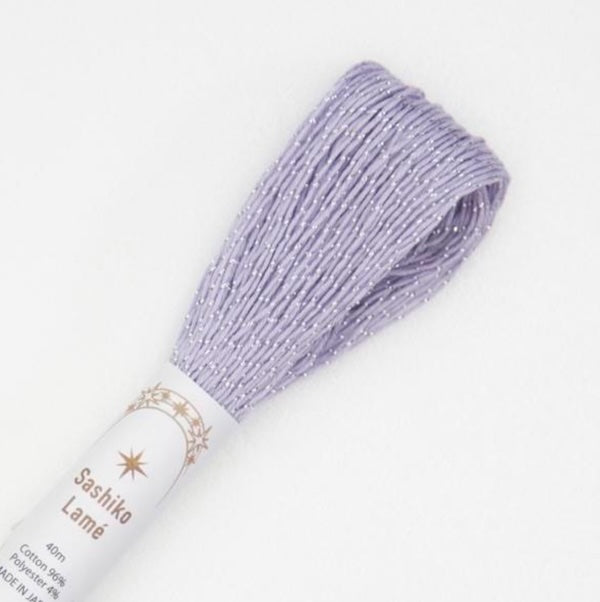 Fil Sashiko lamé uni - Olympus - 40 mètres - parme - couleur SL10