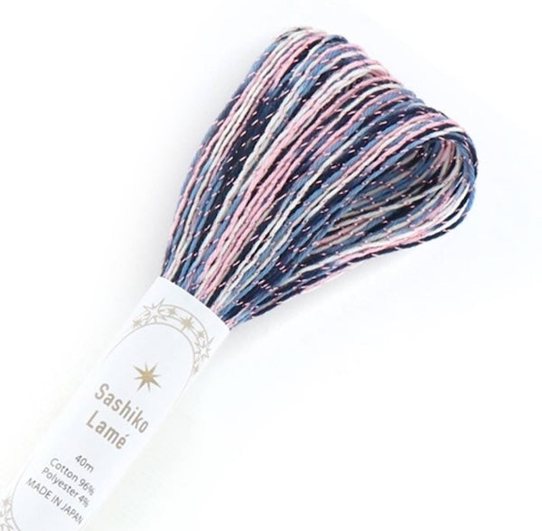 Fil Sashiko lamé uni - Olympus - 40 mètres - multicolore - couleur SL74