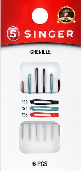 Assortiment aiguilles Singer chenille - grosseur 22, 24 et 26