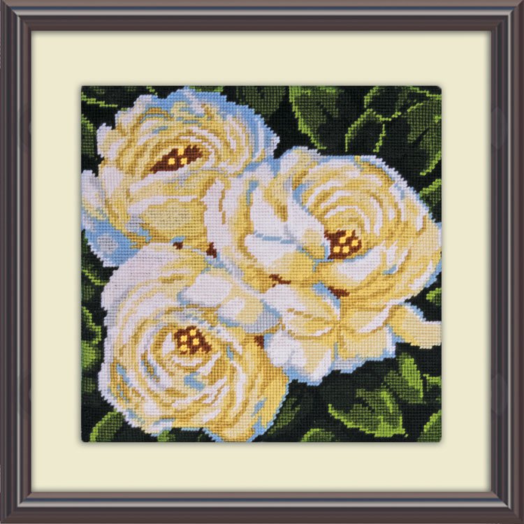Kit petit point - les roses blanches 2515