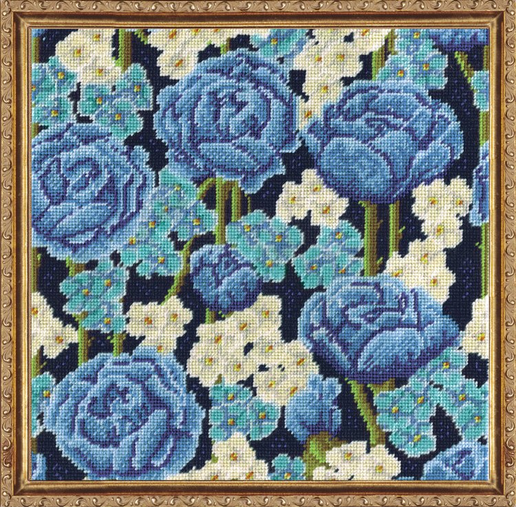 Kit petit point - les roses bleues 2620