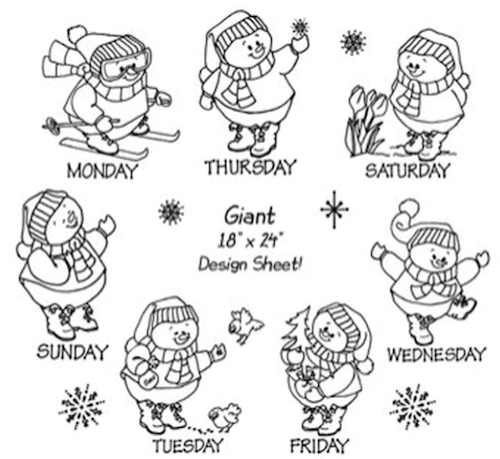 Décalque Aunt Martha's - 3951 - Snowmen tea towels