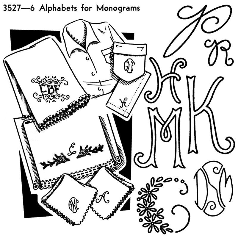 Décalque Aunt Martha's - 3527 - 6 alphabets for monograms