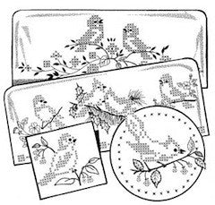 Décalque Aunt Martha's - 3874 - Cross-stitch birds