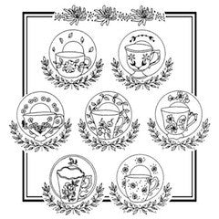 Décalque Aunt Martha's - 3897 - Floral teacups