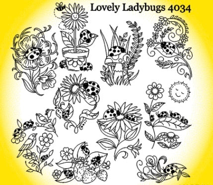 Décalque Aunt Martha's - 4034 - Lovely ladybugs