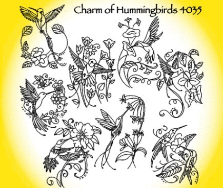 Décalque Aunt Martha's - 4035 - Charm of hummingbirds
