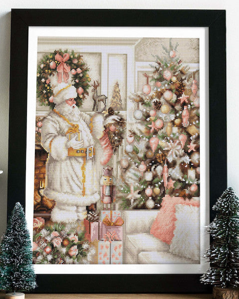 kit point de croix - White Santa with Christmas tree