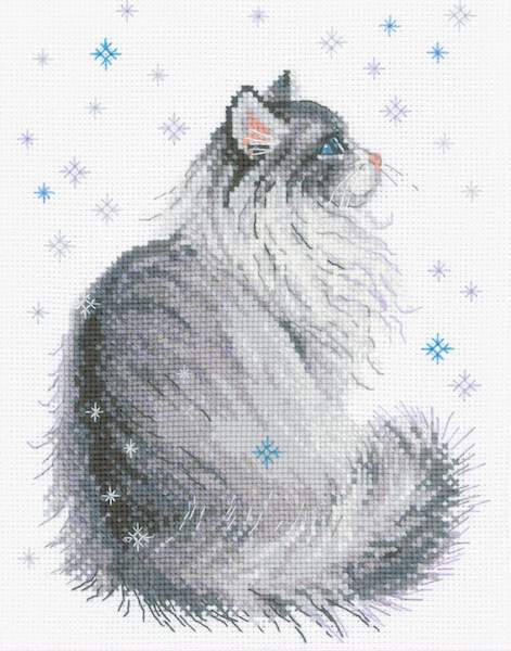 Kit point de croix - Snowy meow