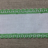 Bande aida blanche - 4 cm - 1,5 pouce - bordure verte