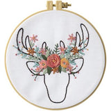Kit broderie traditionnelle - cerf fleuri