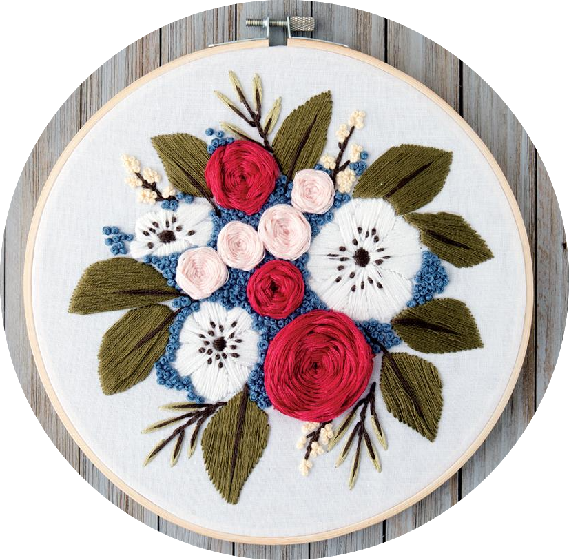 Kit broderie traditionnelle - floral bouquet