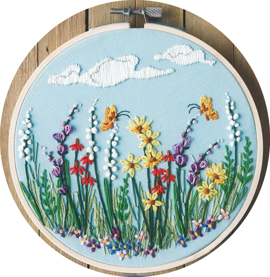 Kit broderie traditionnelle - green fields