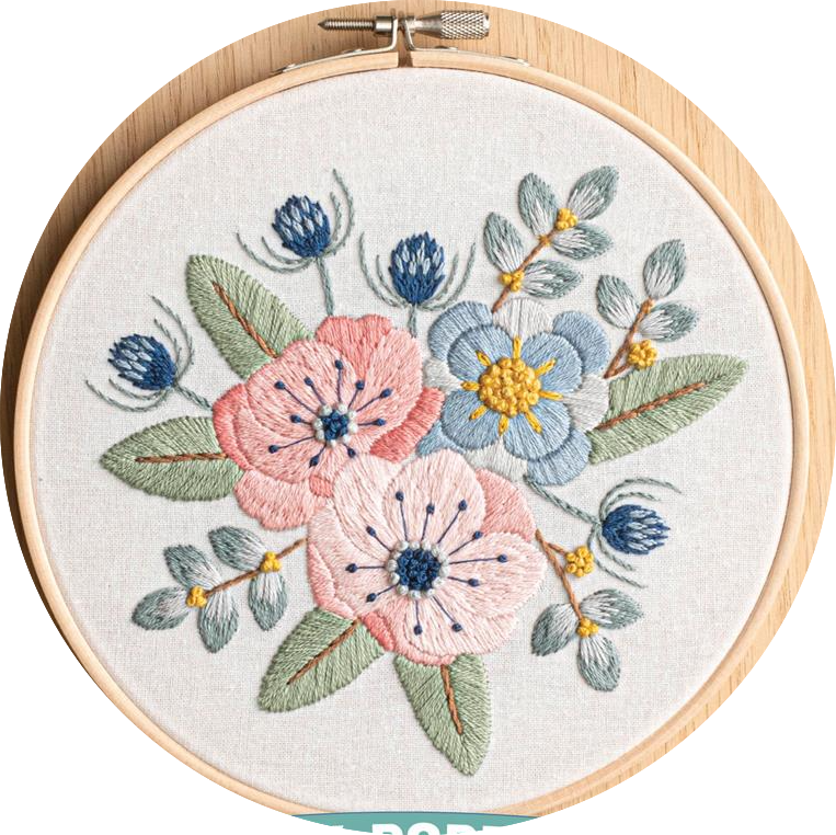 Kit broderie traditionnelle - pink poppies