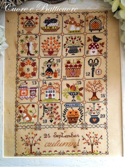 Shabby autumn calendar