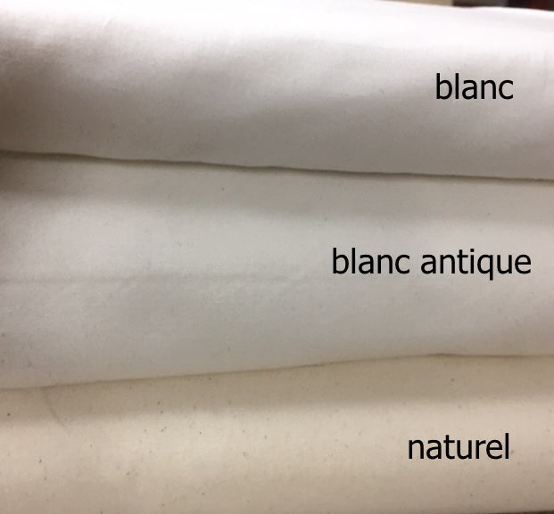 Tissu coton pour broderie traditionnelle - blanc antique - 1 mètre