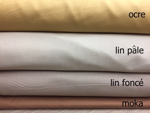 Tissu coton pour broderie traditionnelle - couleur lin - 1 mètre